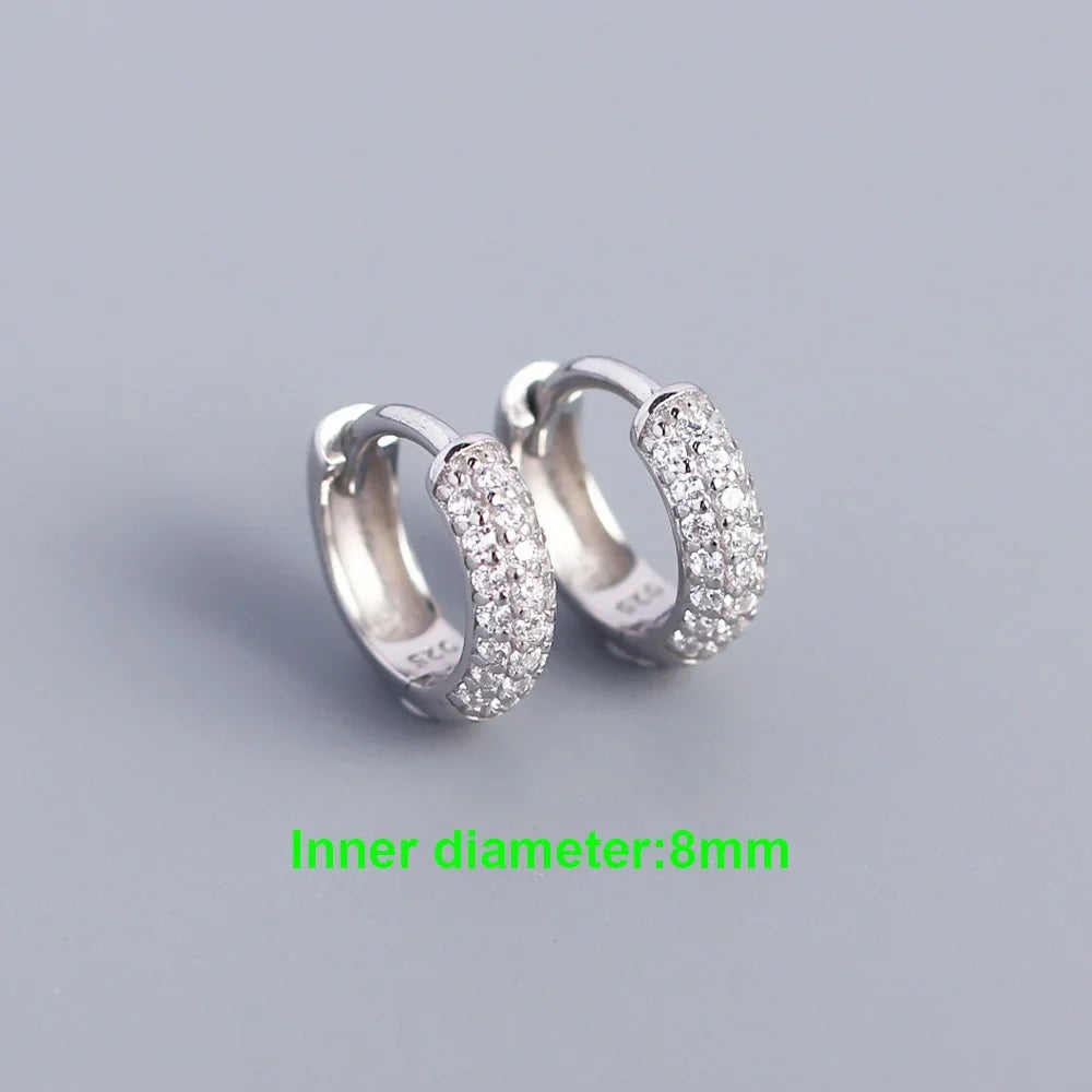 INZATT Echt 925 Sterling Silber 18 Karat Gold Voller Zirkon Runde Creolen für Frauen OL Edlen Schmuck Licht Luxus zubehör