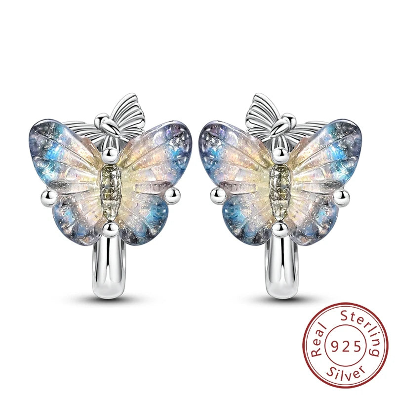 2025 neue 925 Sterling Silber Ohrringe Einfache Bogen Erdbeere Schmetterling Creolen für Hochzeit Party Frauen Schmuck Mädchen