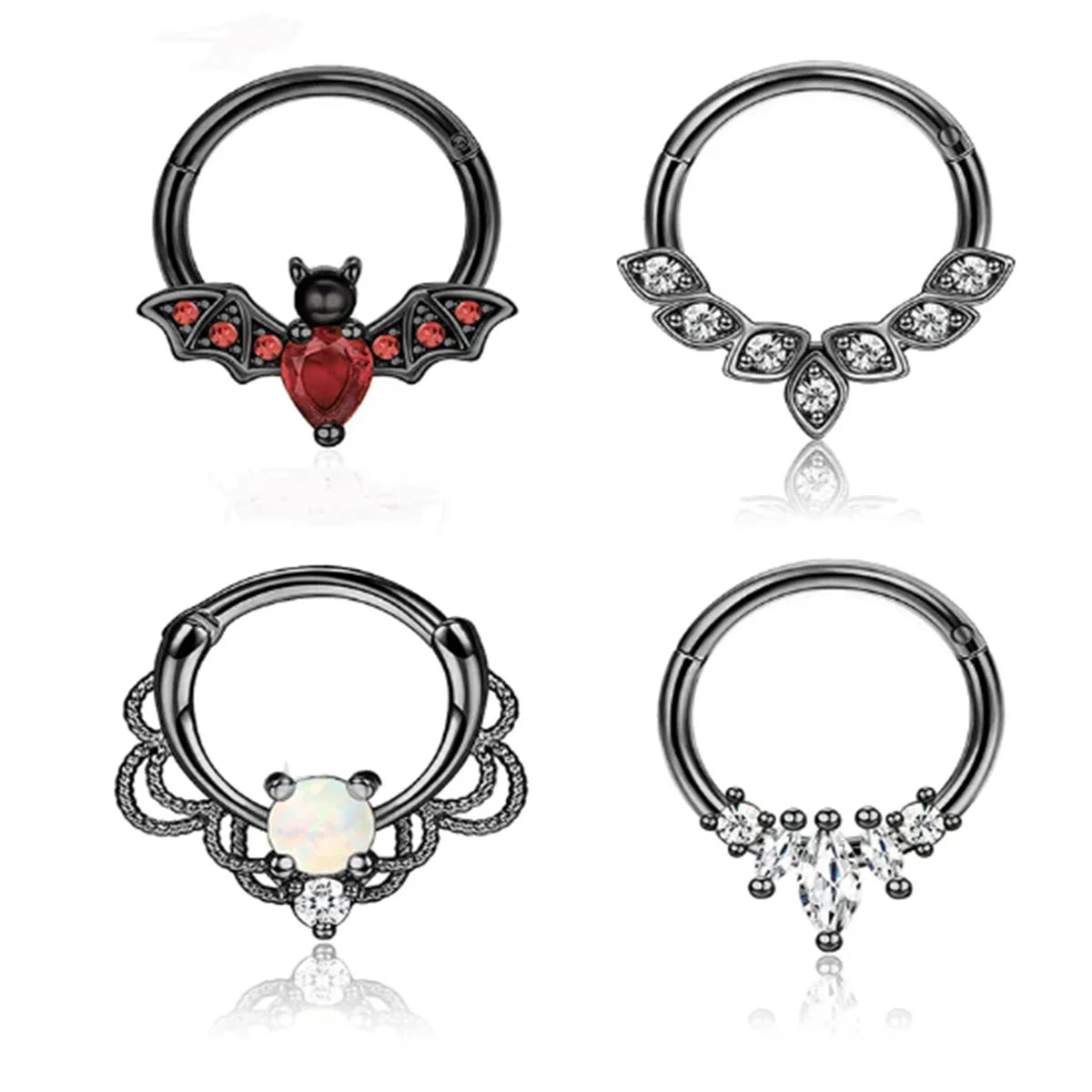 4 Stück 16G Edelstahl Septum Clicker