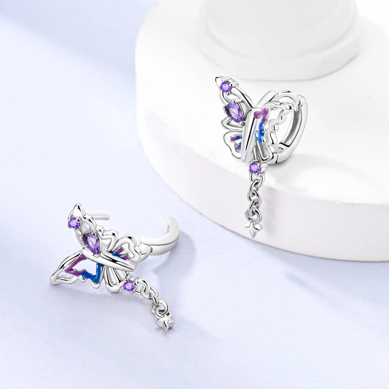 2025 neue 925 Sterling Silber Ohrringe Einfache Bogen Erdbeere Schmetterling Creolen für Hochzeit Party Frauen Schmuck Mädchen