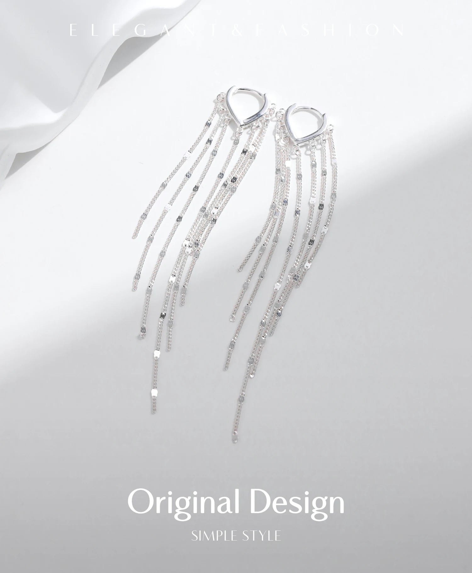 MODIAN Creolen aus 925er-Sterlingsilber, funkelnde lange Quaste, trendige Party-Luxus-Schnalle-Ohrringe für Frauen, edler Schmuck, Geschenke