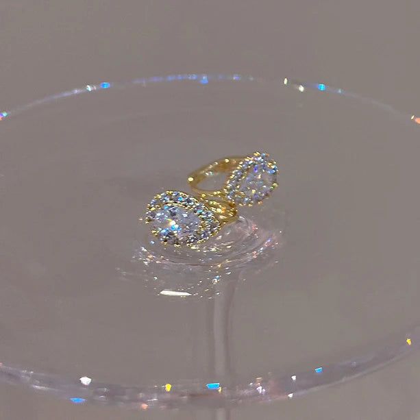 INZATT Echt 925 Sterling Silber Zirkon Wasser Tropfen Creolen für Mode Frauen Geometrische Edlen Schmuck Minimalistischen Zubehör