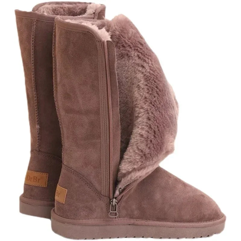 Damen Winter-Schneestiefel aus echtem Leder