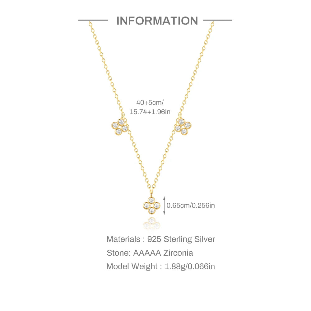 Adjutant 925 Sterling Silber Stapel Choker Kette Frauen zierliche Blume Zirkon Halskette Geometrie koreanischen Schlüsselbein Hals Schmuck Geschenke