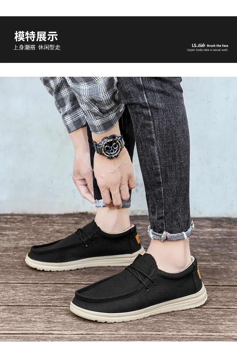 2025 neue männer Turnschuhe Sommer Atmungsaktive Männer Laufschuhe Stoff Licht Keine-Rutsch Komfortable Outdoor Walking Schuhe Loafer