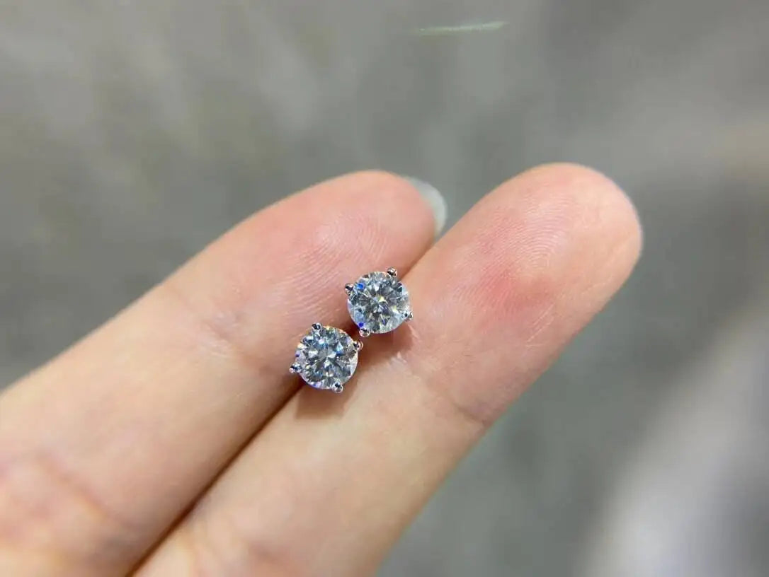 TY 2,0 ct Moissanit Ohrringe Für Frauen Lab Grown Dia Ohr Studs Sterling Sier Edlen Schmuck Geschenk S925 Sterling Silber Ohrringe