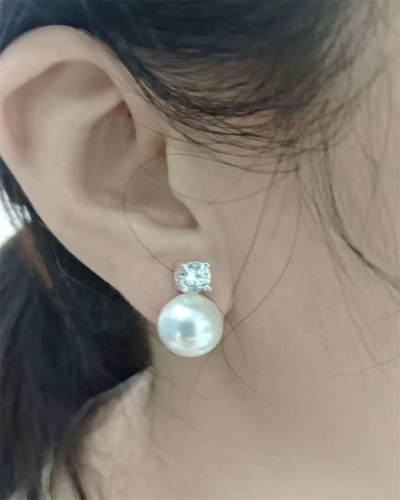 Senlissi-Neue Mode Lofty 8-12mm Süßwasser Perle Stud 18k Ohrringe für Frauen S925 Sterling Silber schmuck Freundin Geschenke