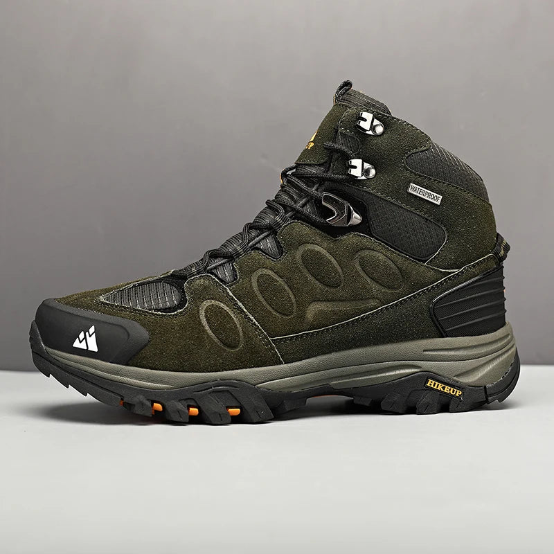 HIKEUP High-Top Männer Wanderschuhe Winter Outdoor Schuhe Schnüren Rutschfeste Sport Casual Trekking Stiefel Mann Wildleder warme Schuhe