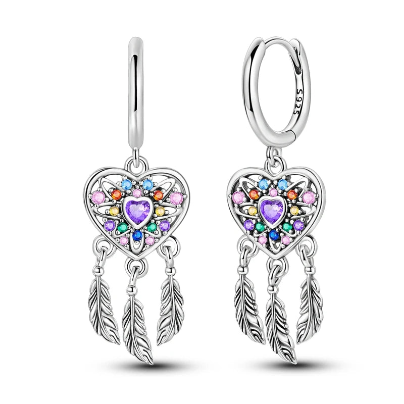 2025 neue 925 Sterling Silber Creolen Blumen Zirkon Tropfen Ohrringe Stud Für Frau Feine Geburtstag Hochzeit Schmuck Geschenke