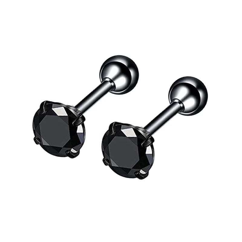 Edelstahl Ohrstecker mit Zirkonia Unisex