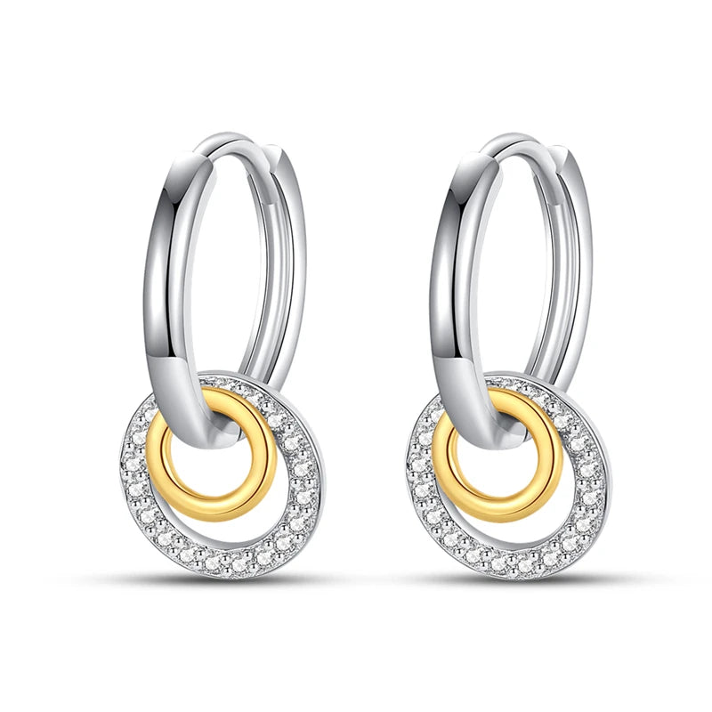 Heißer Verkauf 925 Sterling Silber Klassische Multi Ring Ohrringe Serie Tropfen Ohrringe Für Frauen Party Feines Geschenk Elegante Geburtstag Schmuck