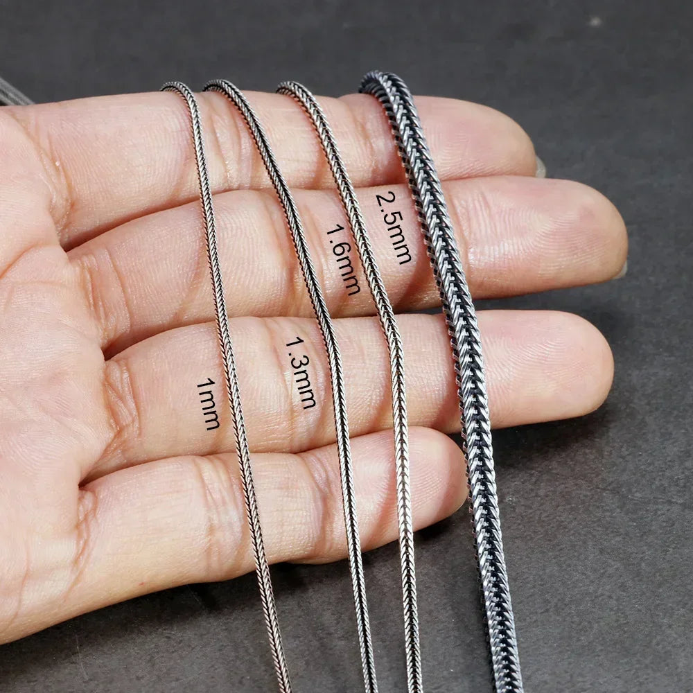 925er Sterling Silber Fuchsschwanz-Halskette – unisex