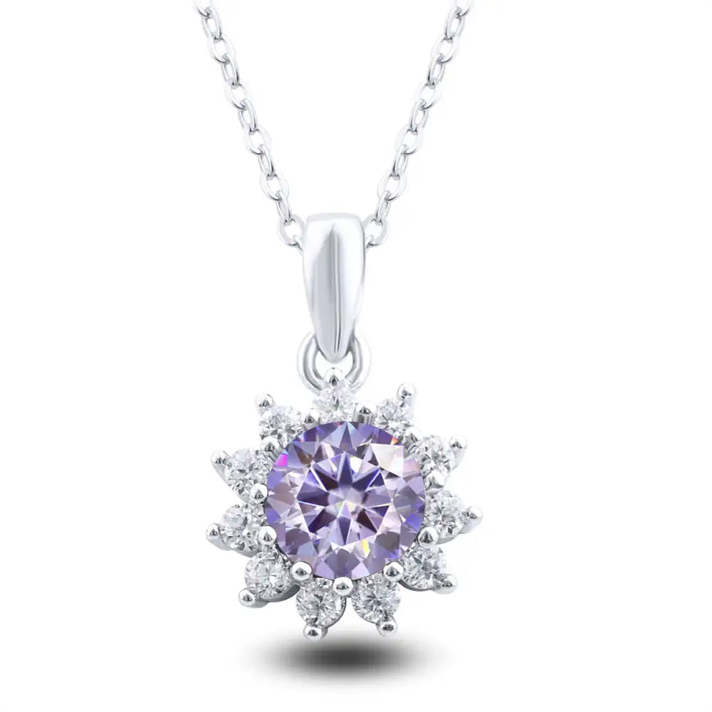 Echte 2,8 Karat blaugrüne Farbe Moissan ite Anhänger Halskette für Frauen s925 Silber Labor Diamant kette Halsketten edlen Schmuck