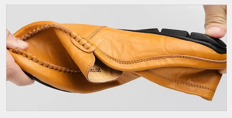 Männer Schuhe Casual Echtes Leder Herren Loafer Mokassins Designer Slip auf Boot Schuhe Hohe Qualität Chaussure Homme Plus Größe 37-47