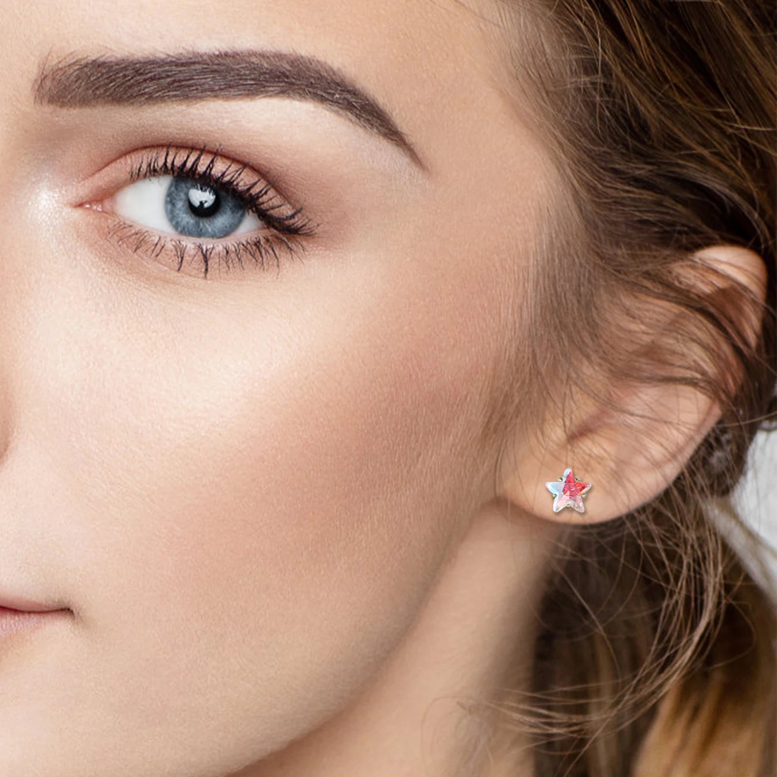 12-teiliges Ohrstecker-Set aus chirurgischem Edelstahl mit Knorpel-Helix-Ohrstecker, flache Rückseite, Schraubstern-CZ-Brithstone-Ohrringe für Frauen und Mädchen