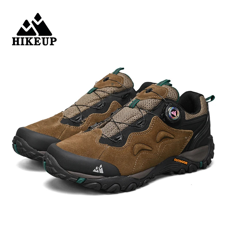 HIKEUP-Lederschuhe für Herren, Outdoor-Wanderschuhe, Touristentreckingsneaker, Bergsteigen, Trail-Joggingschuhe, Spannschloss