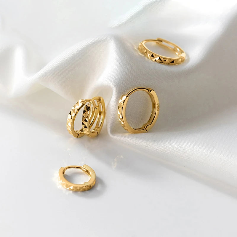 INZATT Echt 925 Sterling Silber 10/12/14 MM 18 K Runde Huggies Creolen Für Frauen Klassische feine Schmuck 2024 Trendy Sommer