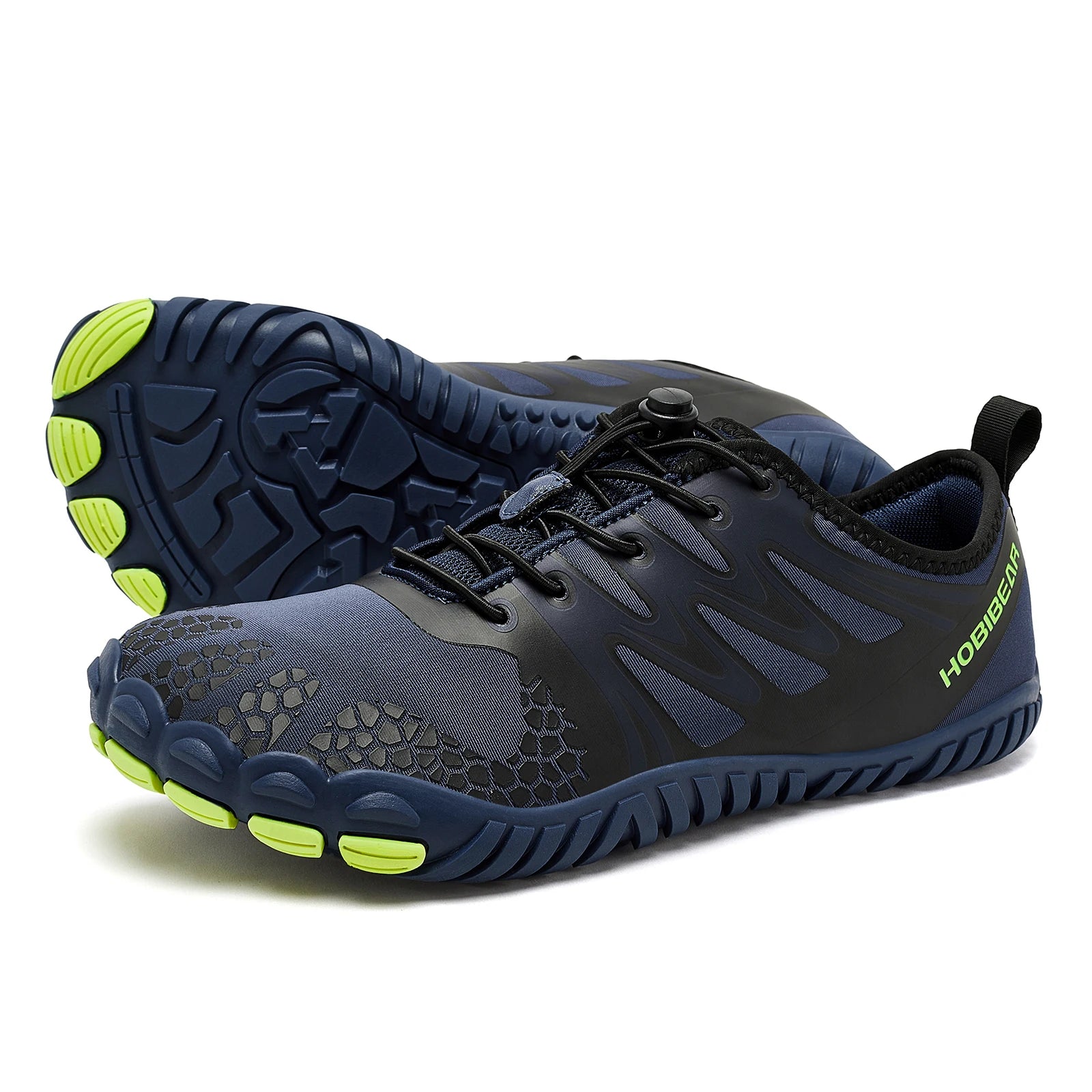 HOBIBEAR Barfußschuhe mit breiter Zehenpartie für Unisex, Kunstleder, Outdoor-Walking-Sneaker, Zero Drop, minimalistische Schuhe mit elastischem Band