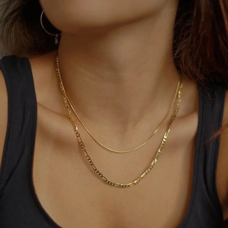 925er Sterlingsilber Figaro-Kette