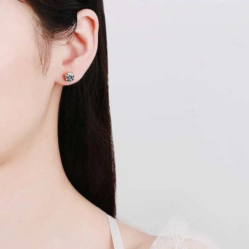 TY 2,0 ct Moissanit Ohrringe Für Frauen Lab Grown Dia Ohr Studs Sterling Sier Edlen Schmuck Geschenk S925 Sterling Silber Ohrringe