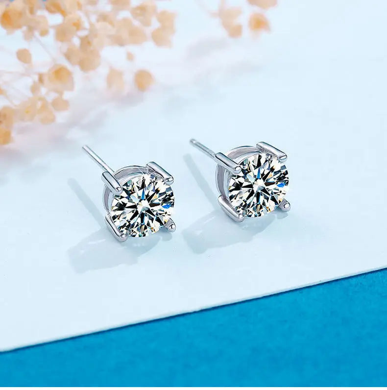 18K vergoldete Ohrringe S925 Sterling Silber D Farbe VVS1 Zirkon Ohrstecker für Frauen wie glänzend wie Diamant-Hochzeitsschmuck