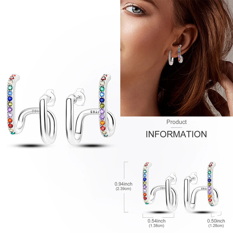 Creolen aus 925er-Sterlingsilber, Mond, Sonne, Original-Ohrring, Anhänger, Zirkon, Herzform, Stern-Ohrring, für Frauen und Mädchen, zur Herstellung von Schmuck