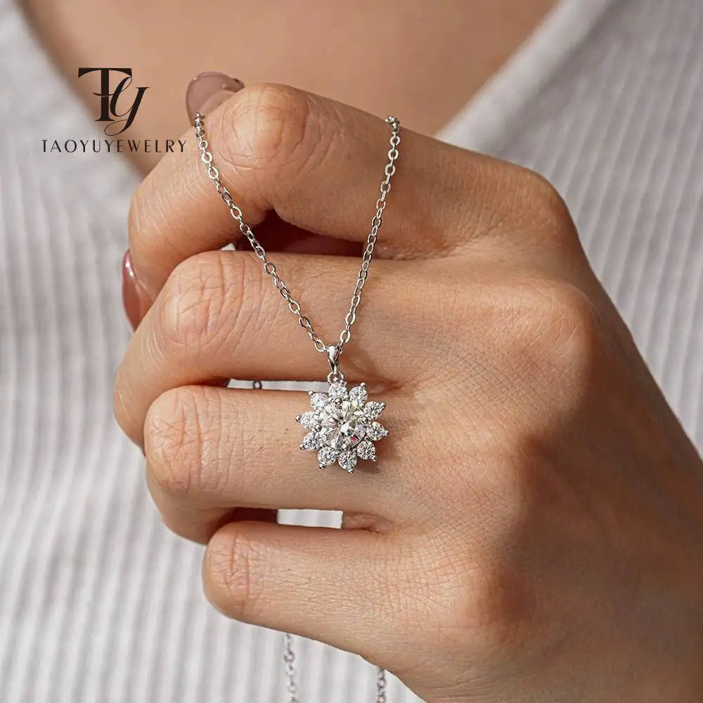 Echte 2,8 Karat blaugrüne Farbe Moissan ite Anhänger Halskette für Frauen s925 Silber Labor Diamant kette Halsketten edlen Schmuck