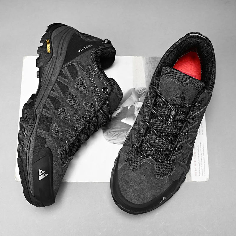 HIKEUP Modische Outdoor-Schuhe, Wandern, Herren, Sport, lässig, Bergtrekking-Stiefel, Camping-Sneaker für Herren, rutschfest, verschleißfest