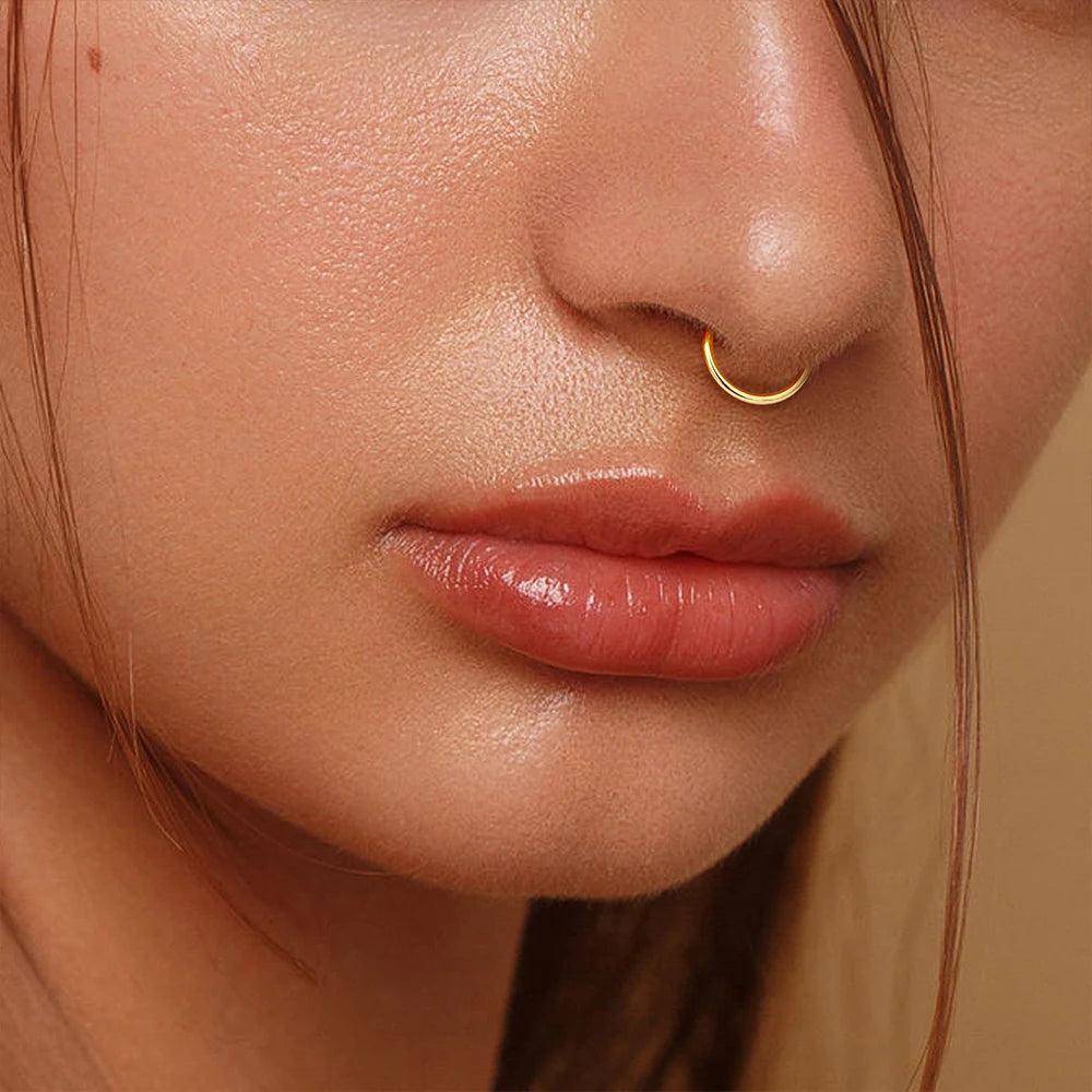 10/50PCS ASTM F136 Titan Nasenring Klapp Clicker Segment Septum Hoop Frauen Männer Ohr Knorpel Helix Ohrring Piercing schmuck