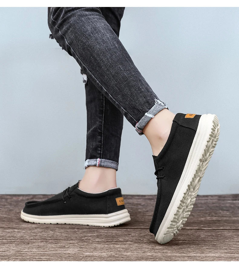 2025 neue männer Turnschuhe Sommer Atmungsaktive Männer Laufschuhe Stoff Licht Keine-Rutsch Komfortable Outdoor Walking Schuhe Loafer