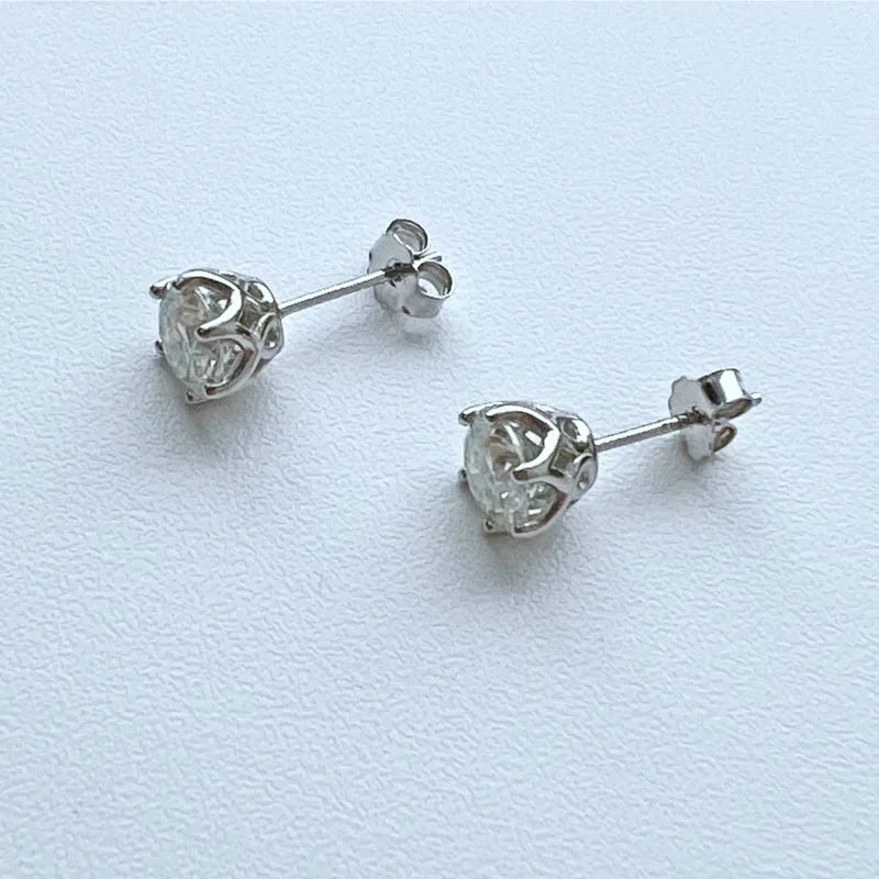 JoyceJelly 1/2/4CT VVS D Farbe Moissanit Russische Cut 8H8A Labor Diamant Stud Ohrringe Für Frauen S925 Sterling silber Edlen Schmuck