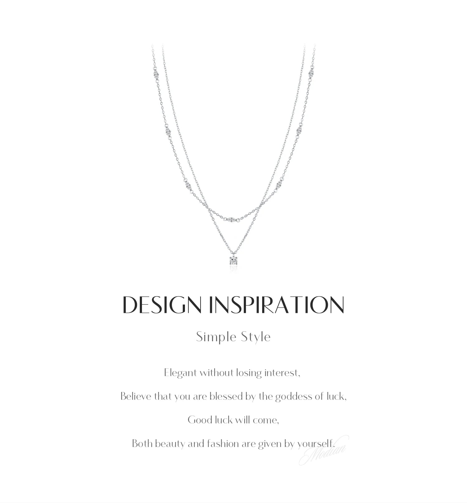 MODIAN Moissanit D Farbe Doppelschicht Anhänger Halskette 925 Sterling Silber Runde Stilvolle Choker Halskette Für Frauen Schmuck