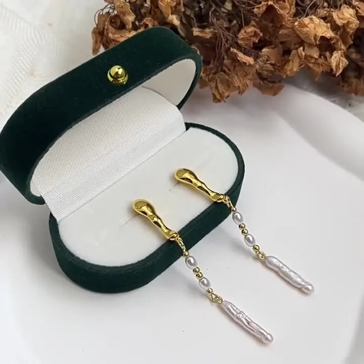 Neue Ankunft 100% Natürliche Süßwasser Perle 14K Gold Gefüllt Damen Quasten Stud Ohrringe Schmuck Für Frauen Anti Allergie