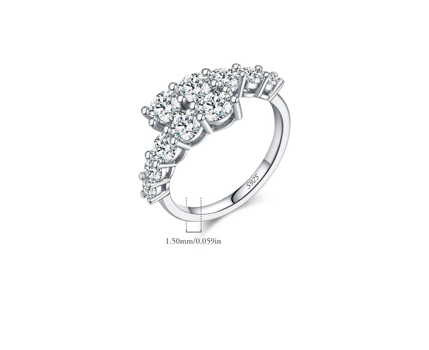 Moissanit Eternity Ring aus 925er Sterlingsilber