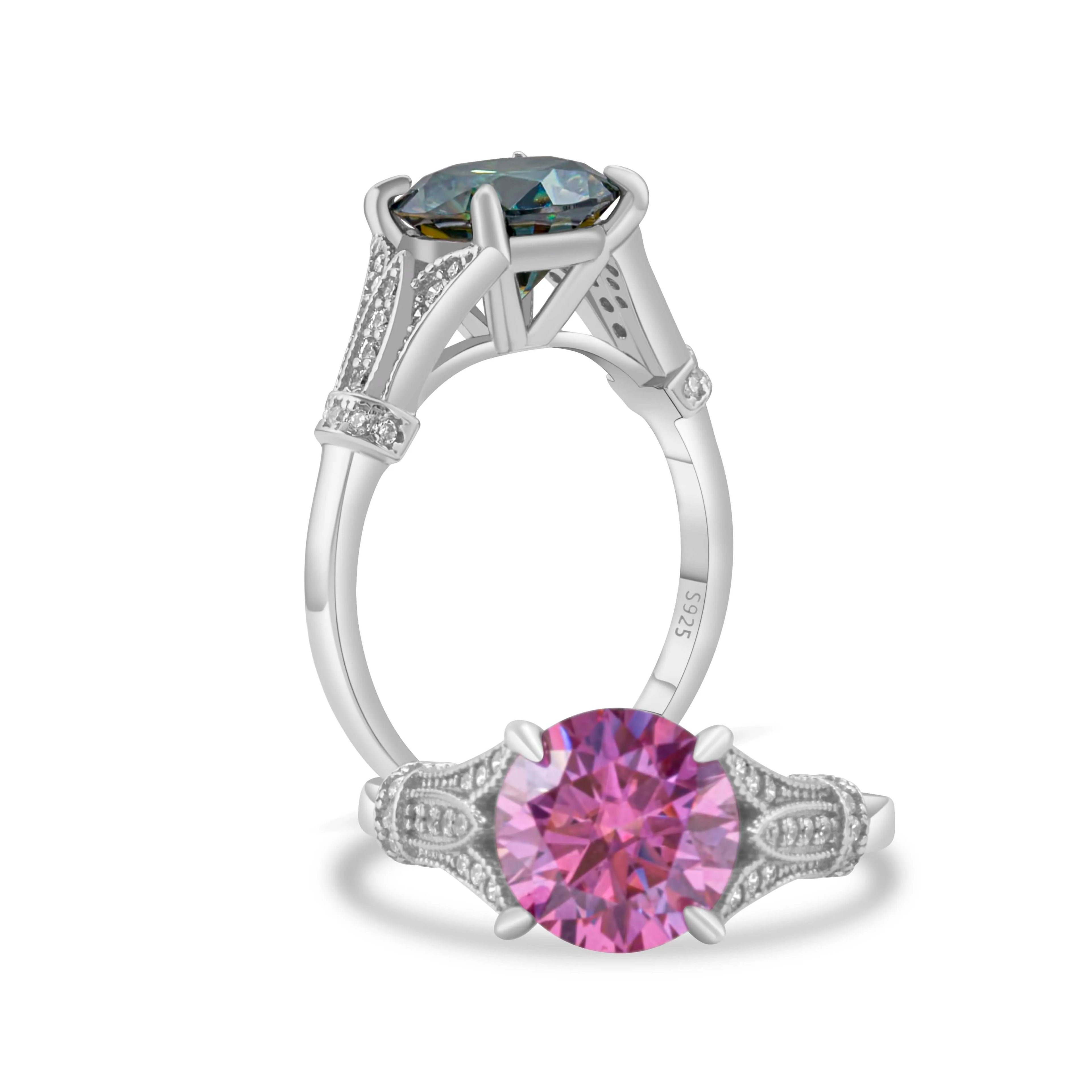 Luxus Solitär-Moissanit Ring 3 Karat für Damen