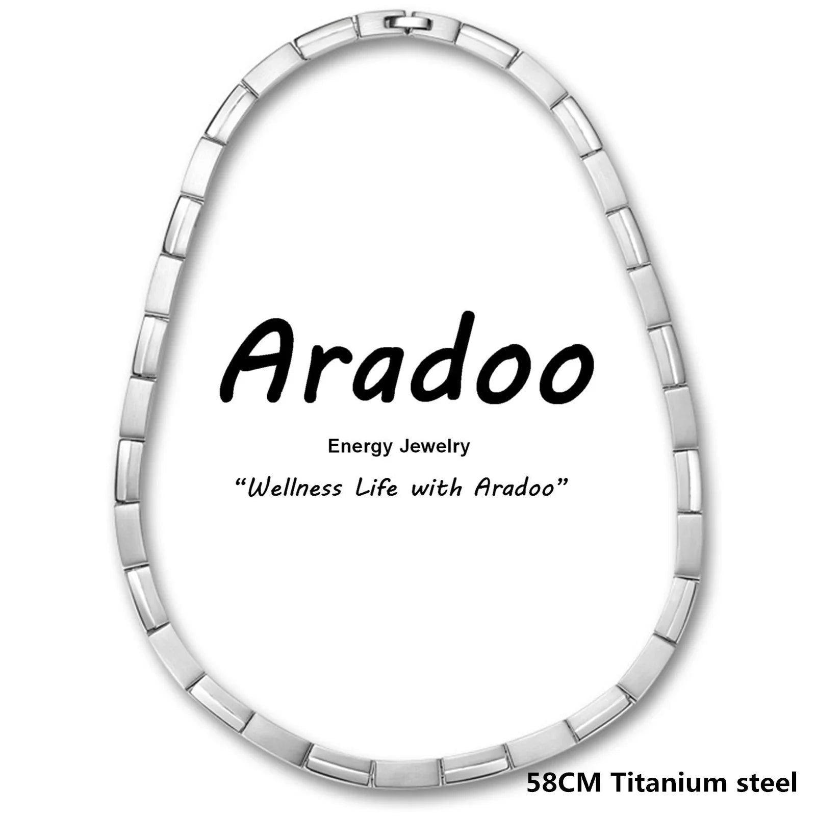 ARADOO Titan Stahl Zirkonia Magnetische Halskette Hämatit Therapie Edelstahl Halsband Halskette Kragen