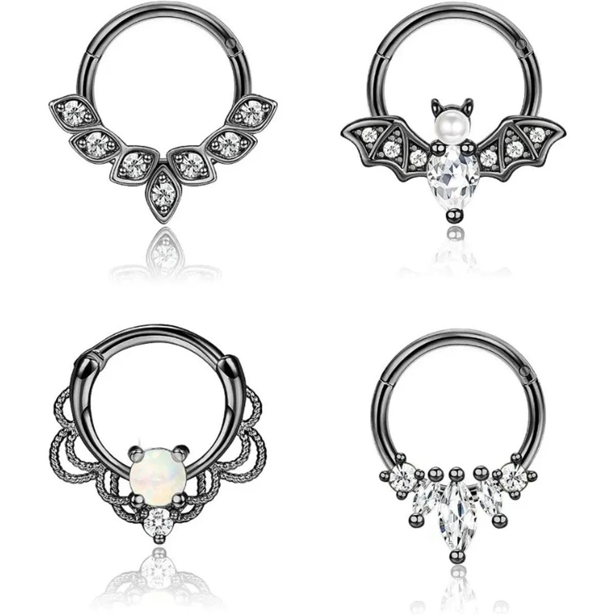 4 Stück 16G Edelstahl Septum Clicker