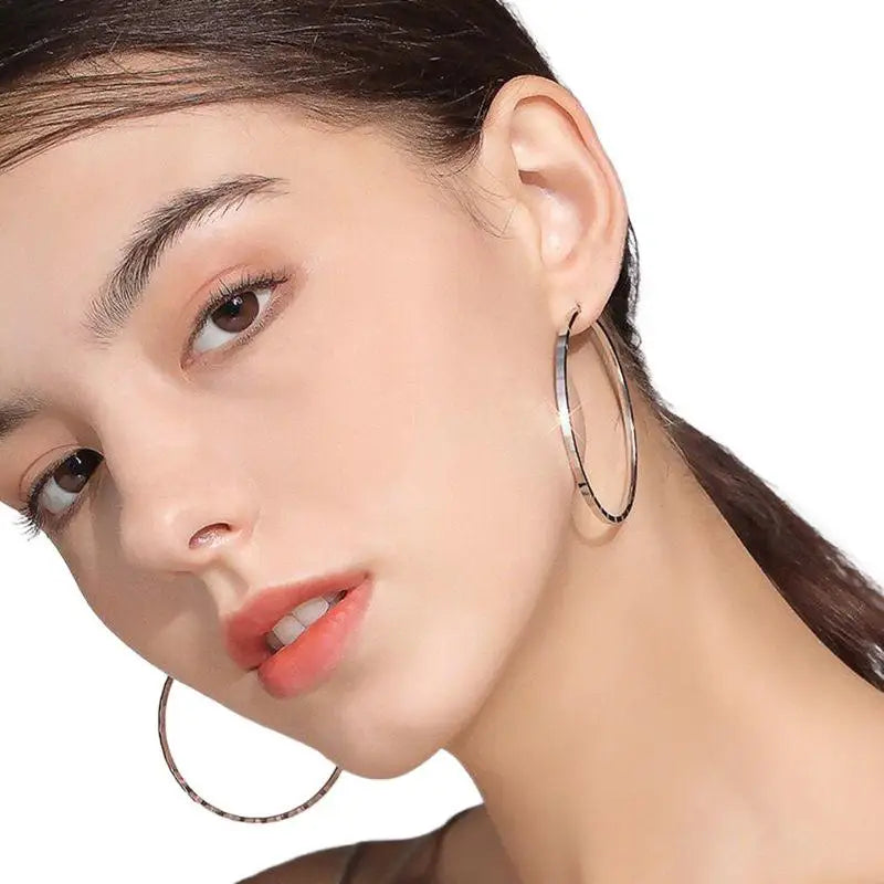 Somilia Creolen aus 925er-Sterlingsilber, modisch, Innendurchmesser 30, 40, 50, 60 mm, für Damen, Persönlichkeitsschmuck