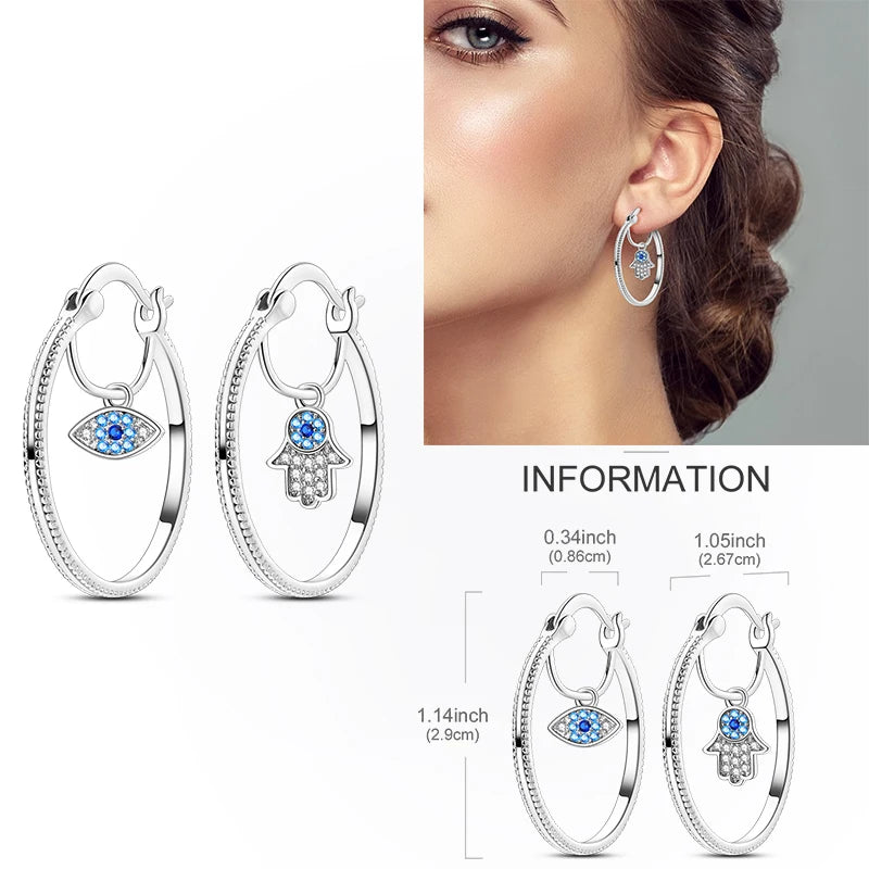 Creolen aus 925er-Sterlingsilber, Mond, Sonne, Original-Ohrring, Anhänger, Zirkon, Herzform, Stern-Ohrring, für Frauen und Mädchen, zur Herstellung von Schmuck