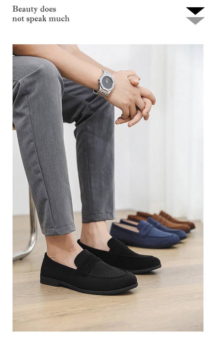 Herbst Wildleder Loafer Mann Große Größe 45 Komfort Slip-on Casual Schuhe Männer Wohnungen Retro Braun Mokassins Für Männer zapatos de hombre