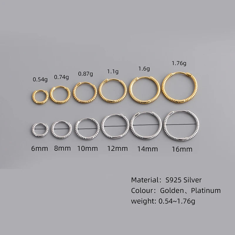 INZATT Echt 925 Sterling Silber Twisted Rope Form 18 Karat Creolen für Frauen Klassischen Feinen Schmuck Geometrische Zubehör