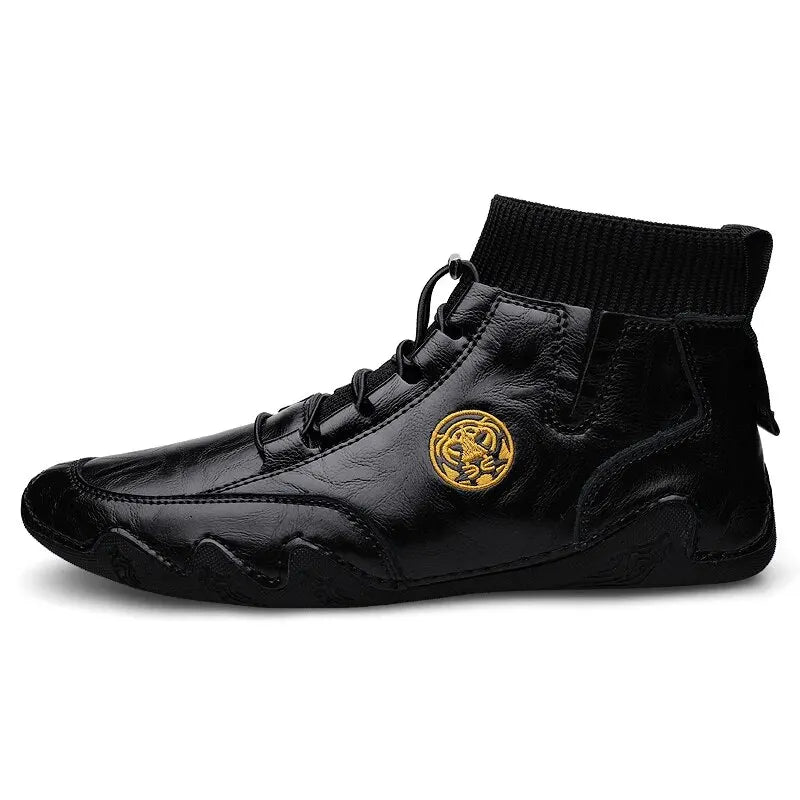 Herren Leder Schnürstiefel – Handgefertigt, Business & Casual, Verschleißfest