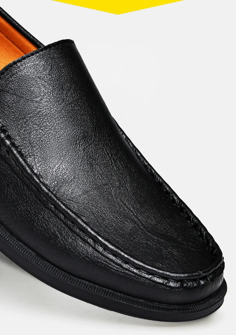 Echt leder Slip on Slipper Männer formelle Kleid Schuhe Büro fahren Hochzeits feier Mocasines Hombre große Größe Freizeit schuhe