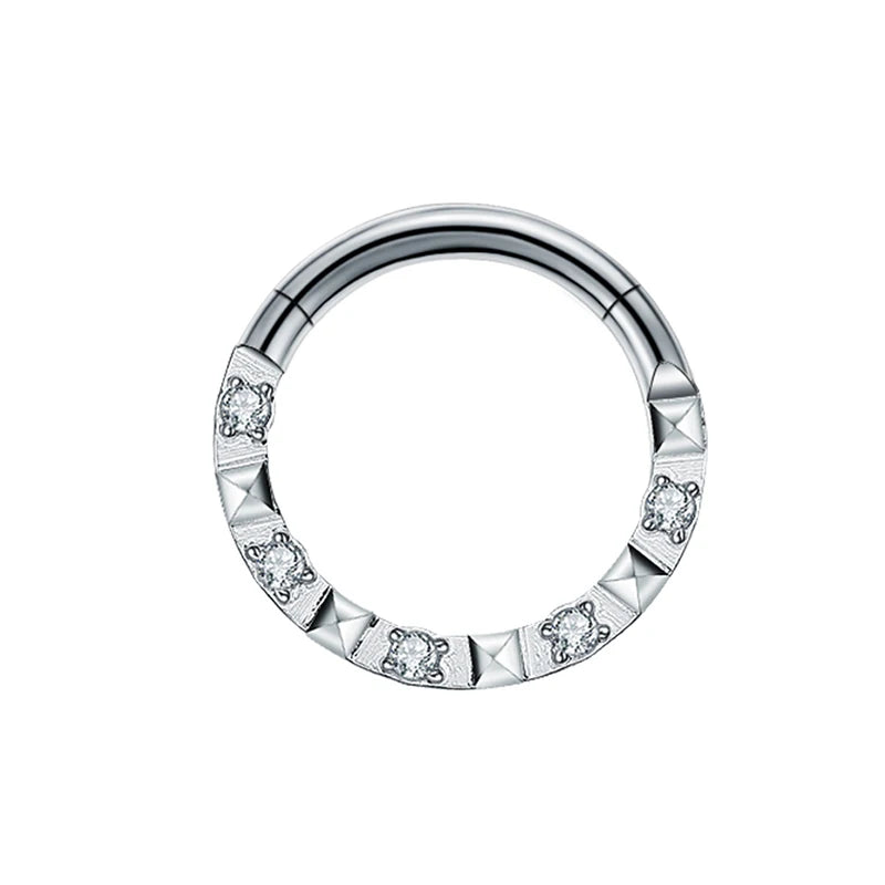 ASTM F136 Titan Antiallergisch Septum Piercing Nasenring Tragus Knorpel Ohrring Lip Stud Zirkon Clicker Hoop Körperschmuck 16G