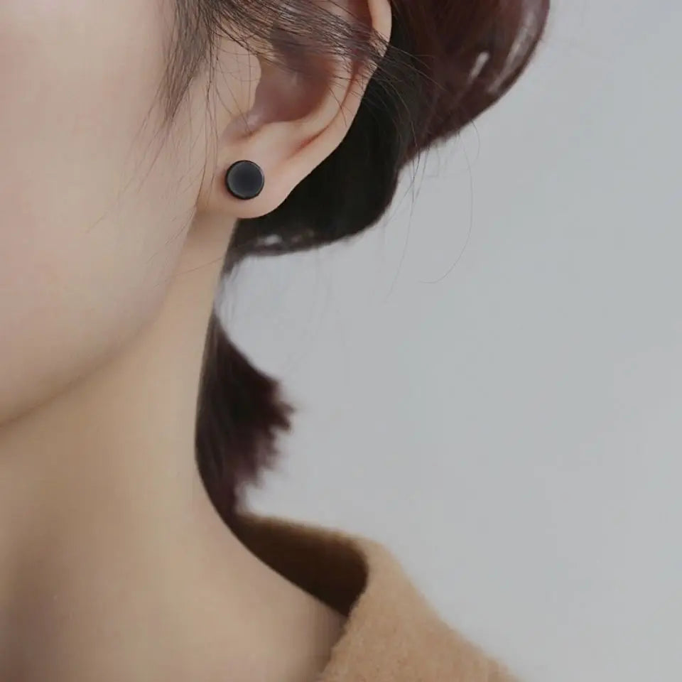 Hip-Hop Edelstahl Ohrstecker-Set – Schwarz – Unisex