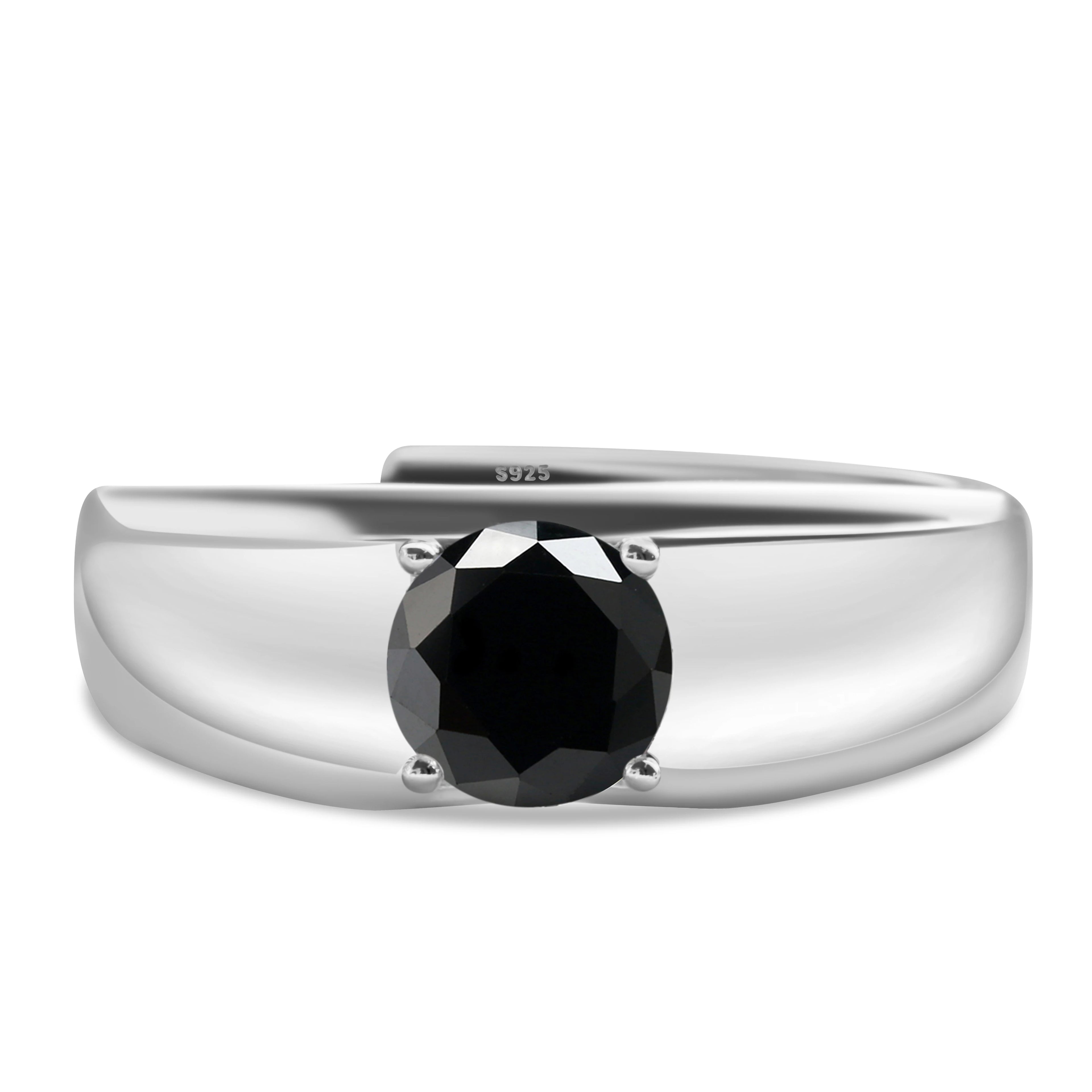 925er Silber-Ring mit 1 Karat Moissanit – Weißgold plattiert für Verlobung & Hochzeit