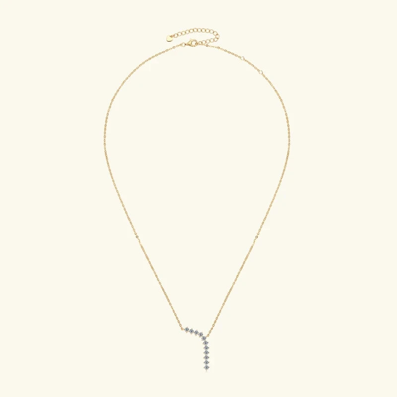 1,7 cttw D Farbe Moissanit Ohrringe Halskette 925 Sterling Silber Y-förmiger Anhänger Halsketten Schmuckset für Frauen Charmantes Geschenk