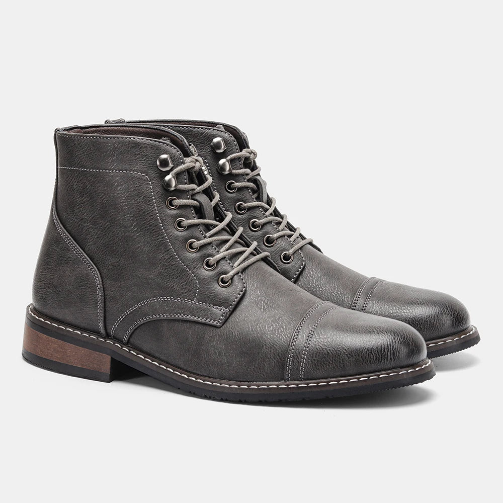 Klassische Herren Leder Stiefeletten – Bequeme Frühjahrs Mode