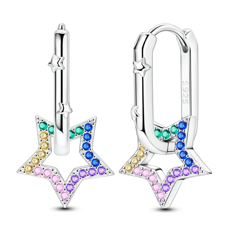 2025 neue 925 Sterling Silber Creolen Blumen Zirkon Tropfen Ohrringe Stud Für Frau Feine Geburtstag Hochzeit Schmuck Geschenke