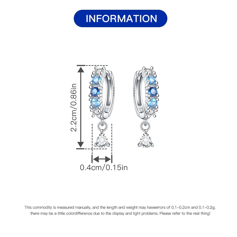 925er-Sterlingsilber, ein Paar farbige Herz-Ohrringe, passend für Original-Charms, Creolen für Frauen und Mädchen, Ohrstecker, edler Schmuck